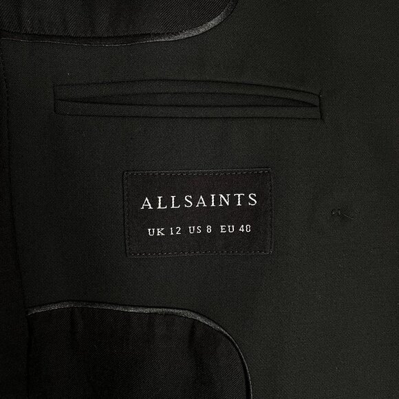 ALLSAINTS Afia Double-breasted Blazer Black - Picture 10 of 12